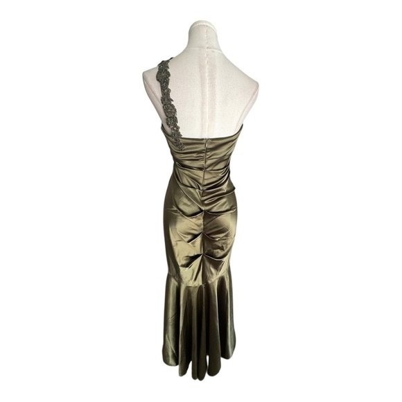 CACHE Olive Green Beaded Gown Mermaid Wedding Cocktail Dance Party Size S 2 0 XS - Picture 2 of 13